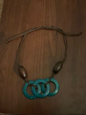 Turquoise Triple-Ring Statement Necklace - Unbranded